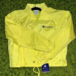 CHAMPIONS CLASSIC COACHES JACKET NEON YELLOW MEDIUM WITH TAGS